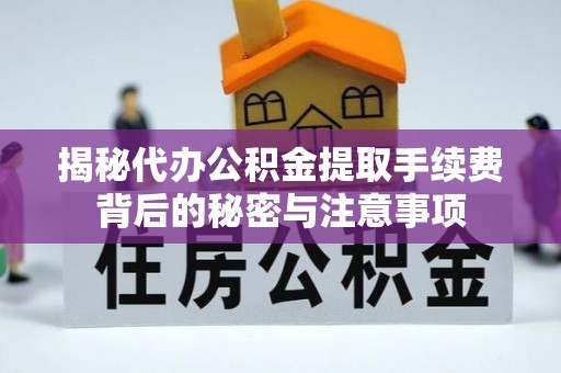 澜沧揭秘代办公积金提取手续费背后的秘密与注意事项